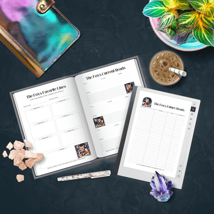 Fox’s Enchanted Bookshelf – Book Journal PDF (20pg)