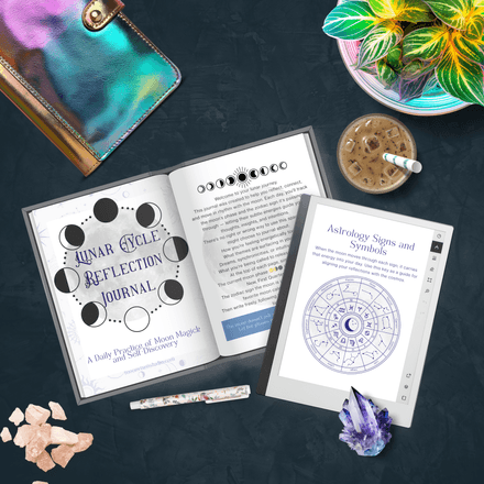 Lunar Reflection Journal – Moon Phase &amp; Zodiac Tracker PDF