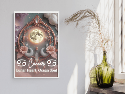 Cancer Zodiac Wall Art – Boho Celestial Moon Printable LFECAN