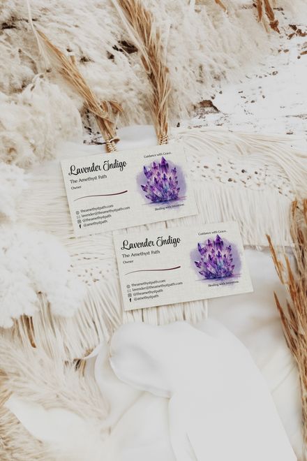 Amethyst Business Card Template Canva Editable