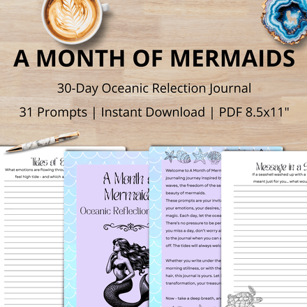 A Month of Mermaids Journal – 30-Day PDF
