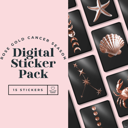 Rose Gold Cancer Season Digital Stickers LFECAN