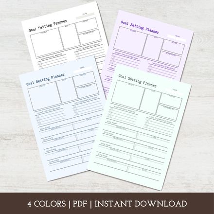 Goal Setting Planner – 4 Colors