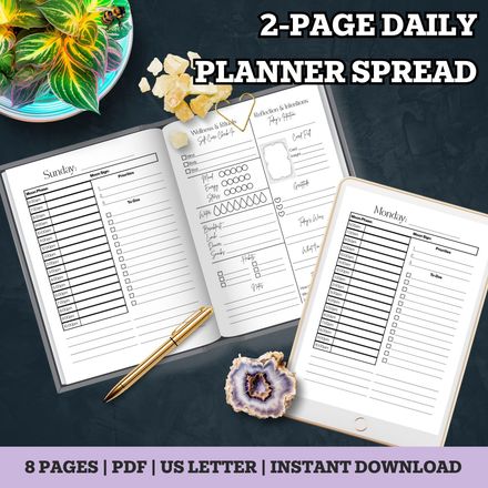Daily Planner 2-Page Spread