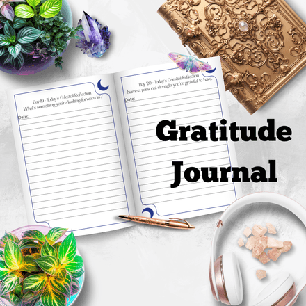 30-Day Celestial Gratitude Journal – Daily Reflection Prompts for Spiritual Self-Care, PDF 