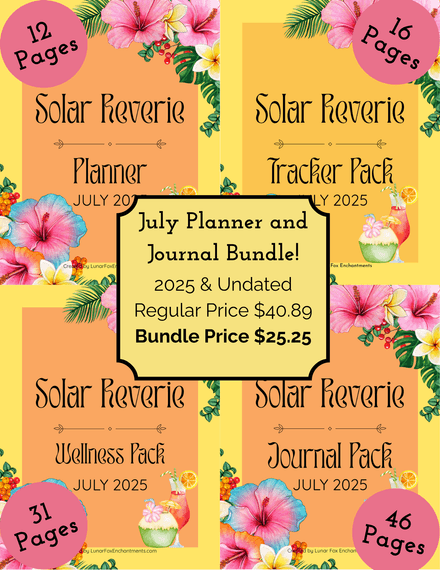 Solar Reverie – July Planner &amp; Self-Care Bundle