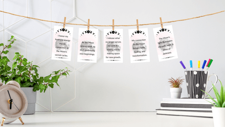 Sacred Moon Whispers Affirmation Deck – 20 Card Mini Deck 2x3.5&quot; Printed Cards