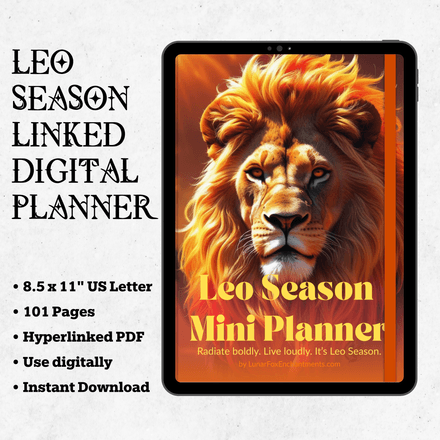 Leo Season Digital Hyperlinked Planner | 101 Pages