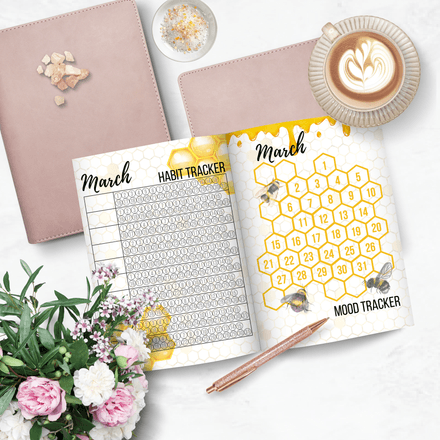 Undated Bee Planner &amp; Journal Printable PDF