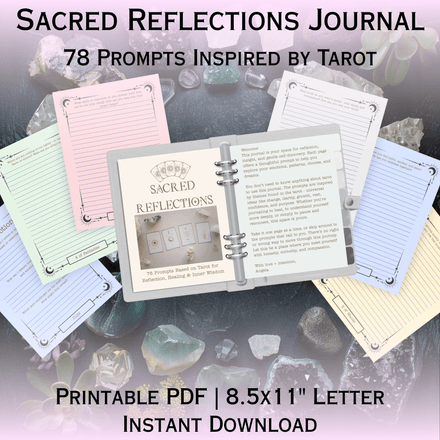 Tarot Journal Printable PDF – 78 Tarot Prompts + Reflections – No Tarot Experience Needed