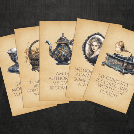 Dark Academia Affirmation Cards | Printable PDF