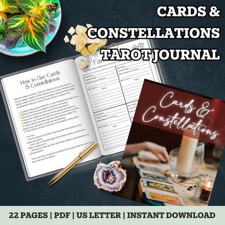 Cards &amp; Constellations Tarot Astrology Journal Printable PDF
