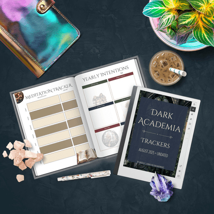 Dark Academia Tracker Pack – Printable PDF