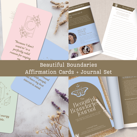 Beautiful Boundaries – Shadow Work Journal &amp; Affirmation Cards (Printable PDF Set)
