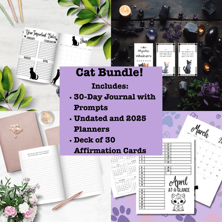 Cat Within Bundle: Journal, Planners &amp; Affirmation Deck