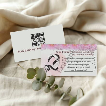 Editable Spiritual Business Card Template with QR