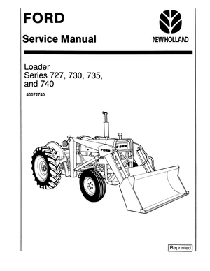 Ford New Holland 727, 730, 735, 740 Loader Service Manual 40072740 English