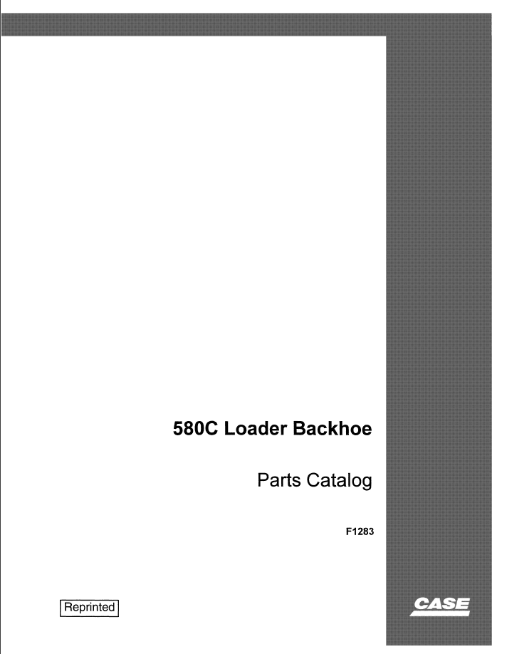 CASE Construction 580C Construction King Loader Backhoe Parts Catalog