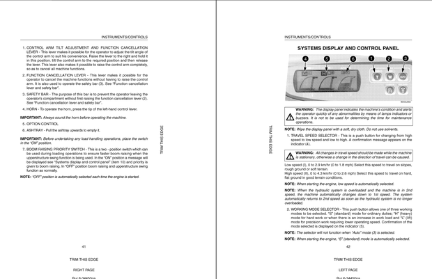CASE Construction CX460 North America ANZ Crawler Excavator Operator&#x27;s Manual 6-34450NA English