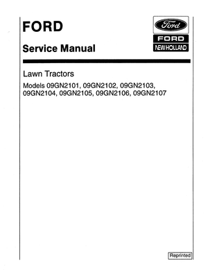 Ford New Holland LT 8 &amp; LT 11 09GN2101/2102/2103/2104/2105/2106/2107 Tractor Service Manual 40210150