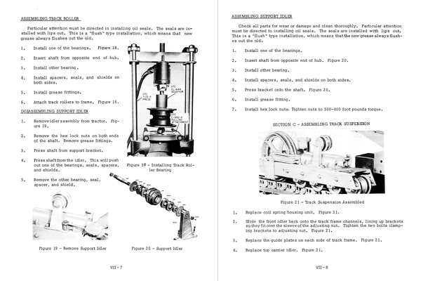J.I Case 420, 420B, 420C Gasoline Crawler Tractor Service Manual 9-70121 English