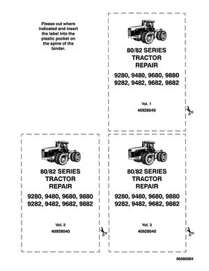 Ford New Holland 9280, 9282, 9480, 9482, 9680, 9682 9880 9882 Tractor Repair Manual 40928040 English