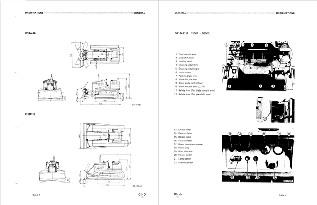 Komatsu Shop Manual D31A-16, D31P-16 25001 and up Crawler Bulldozer SEBM0114B01 English