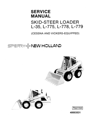 New Holland L-35, L-775, L-778, L-779, L35, L775 L778 L779 Skid Steer Loader Service Manual 40003531