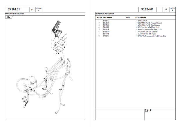 CASE Construction 521F Tier 4 EU Wheel Loader Parts Catalog 47781665 English
