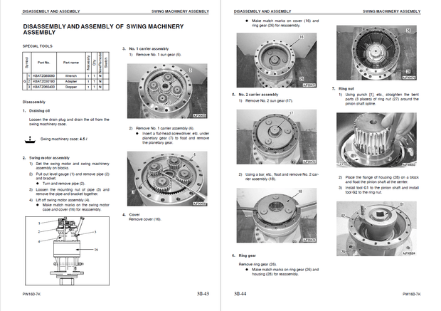 Komatsu Shop Manual PW160-7K K40001 and up Wheeled Excavator UEBM002500 English