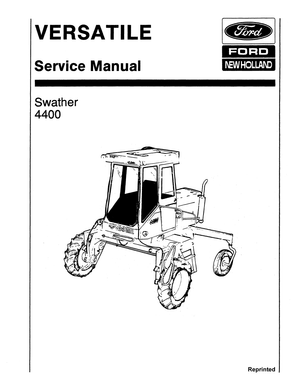 Versatile 4400 Gas and Diesel Self-prop Swather Service Manual 40440015 English