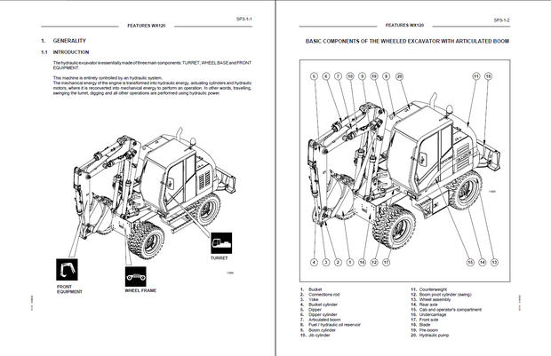 CASE Construction WX120 Europe AMEA Wheeled Excavator Service Manual 9-36030 English