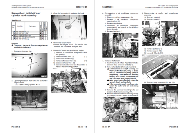 Komatsu Shop Manual PC160LC-8 25001 and up Hydraulic Excavator SEN04566-10 English