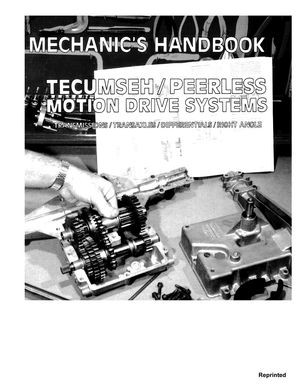 Tecumseh Peerless Motion Drive Systems 1200, 2000, 2400 Mechanic's Handbook 40641011 English