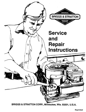 Briggs &amp; Stratton 6, 8, 9, 11, 13, 14, 17, 19, 20, 23, 24, 25, 30, 32 Engine Service Manual 40546000