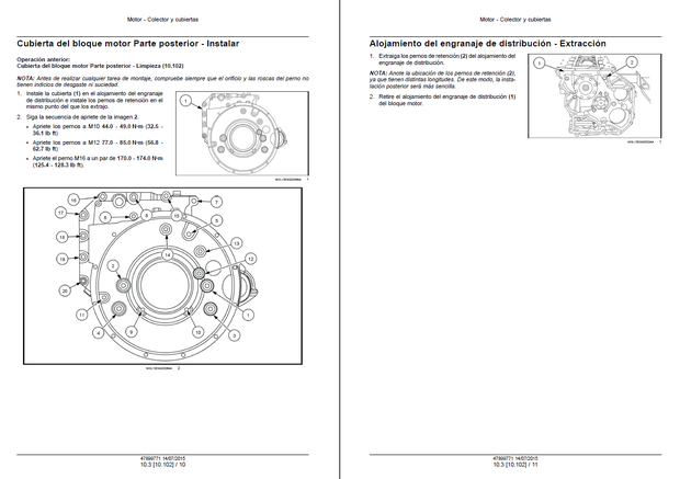 CNH NEF Four Cylinder Mechanical Tier 2 and Stage II Motor MANUAL DE SERVICIO 47899771 Español