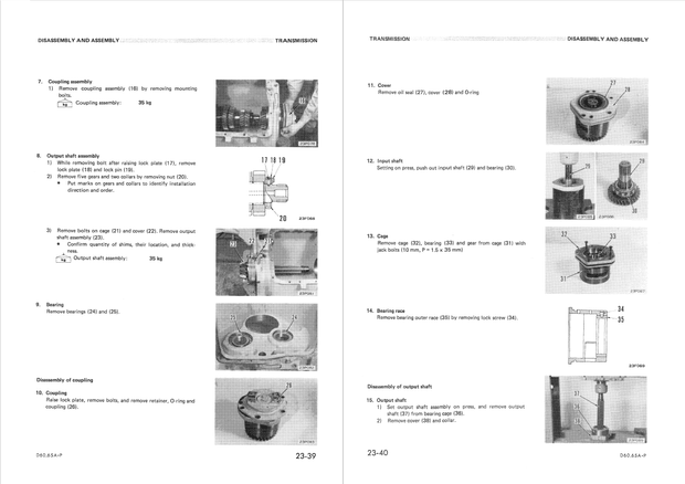 Komatsu Shop Manual D60A-6, D60P-6, D60PL-6, D65A-6, D65P-6 Crawler Bulldozer SEBM0144B01 English