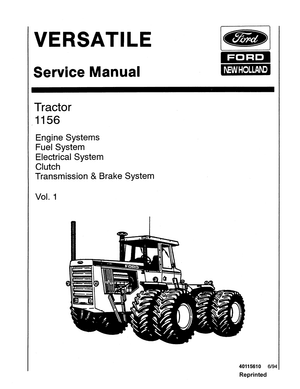 Versatile 1156 Tractor Service Manual 40115610 English