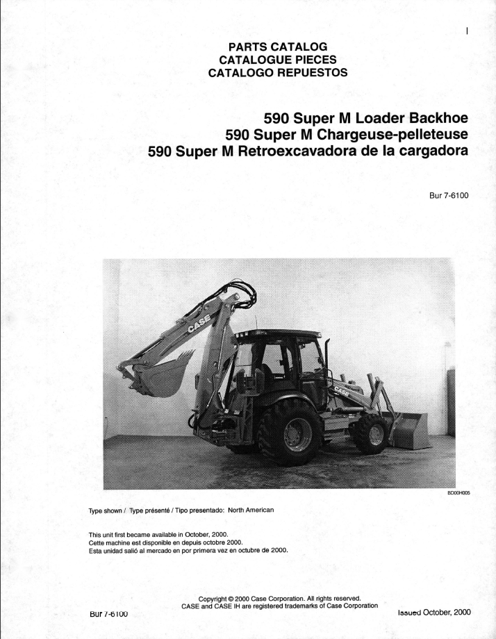 CASE Construction 590 Super M, 590SM Loader Backhoe Parts Catalogue 7