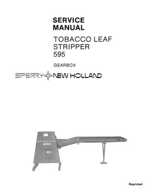 Sperry New Holland 595 Tobacco Leaf Stripper Gearbox Service Manual 40059510 English