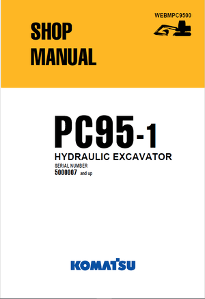 FKI Fai Komatsu PC95-1 5000007 and up Hydraulic Excavator Service Shop Manual WEBMPC9500 English