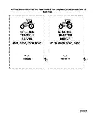New Holland 8160, 8260, 8360, 8560 60 Series Tractor Repair Manual 40816040 English