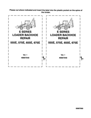 Ford New Holland 555E, 575E, 655E, 675E E Series Loader Backhoe Repair Manual 40057540 English