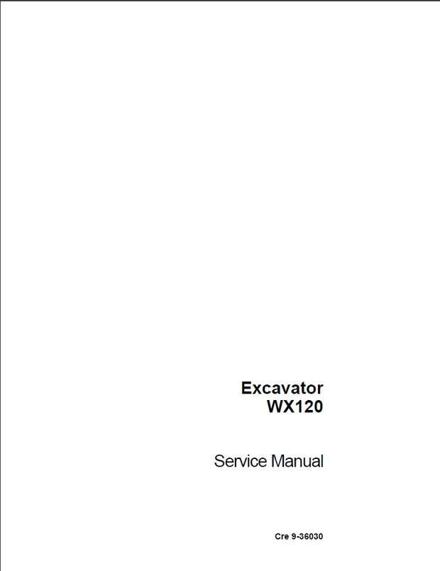 CASE Construction WX120 Europe AMEA Wheeled Excavator Service Manual 9-36030 English