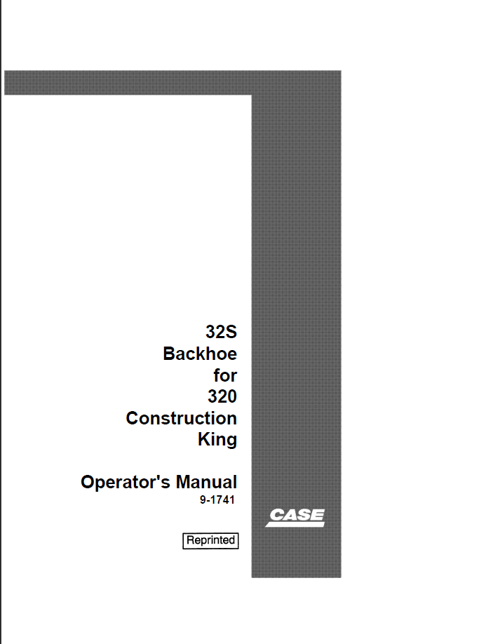 CASE Construction 32S Backhoe for 320 Construction Kin