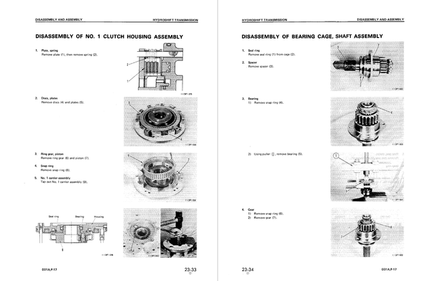 Komatsu Shop Manual D31A-17, D31E-17, D31P-17, D31PL-17, D31P-17A, D31P-17B Bulldozer SEBM0114C04 EN