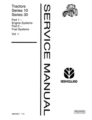 Ford New Holland 2310-8210 Series 10 and Series 30 Tractor Service Manual 40001020 English