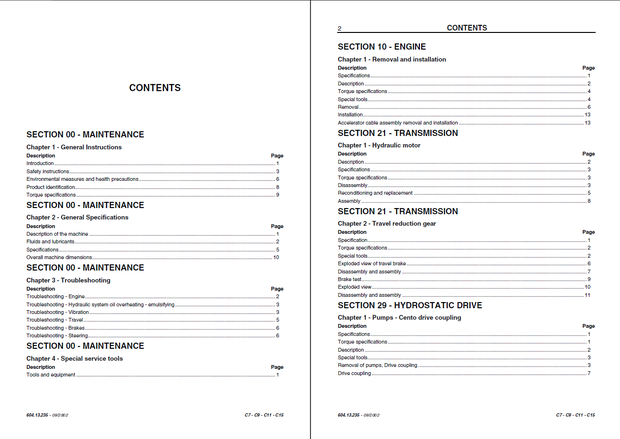 Fiat Kobelco C7, C9, C11, C15 Vibratory Rollers Single Drum Service Manual 60413235 English