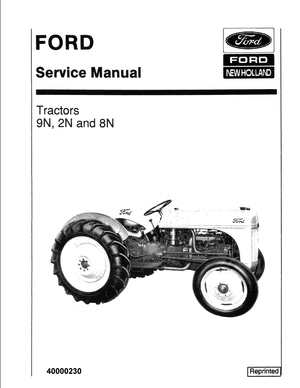 Ford New Holland 2N, 8N, 9N Tractor Service Manual 40000230 English