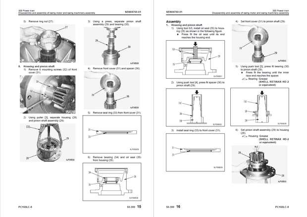 Komatsu Shop Manual PC160LC-8 25001 and up Hydraulic Excavator SEN04566-10 English